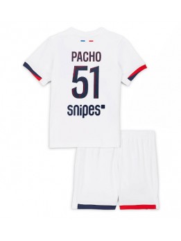 Paris Saint-Germain Willian Pacho #51 Replika Borta Kläder Barn 2025-26 Kortärmad (+ byxor)